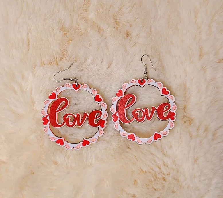 Wooden Love Earrings