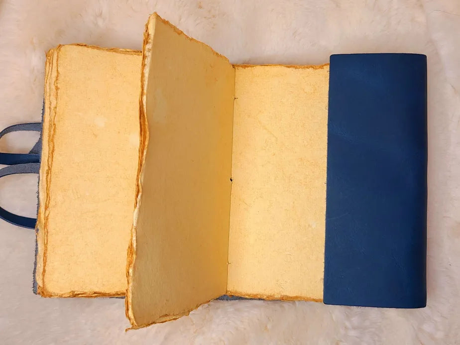 Blue Goddess Suede Journal with Antique Paper