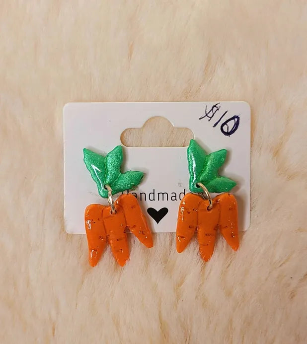 Handmade Easter Carrot Earrings