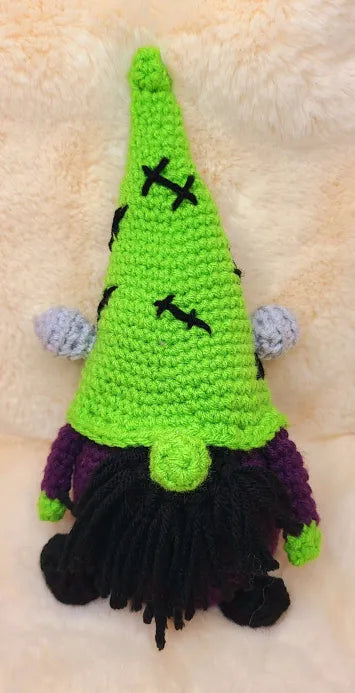 Handmade Crochet Halloween Frankenstein Gnome