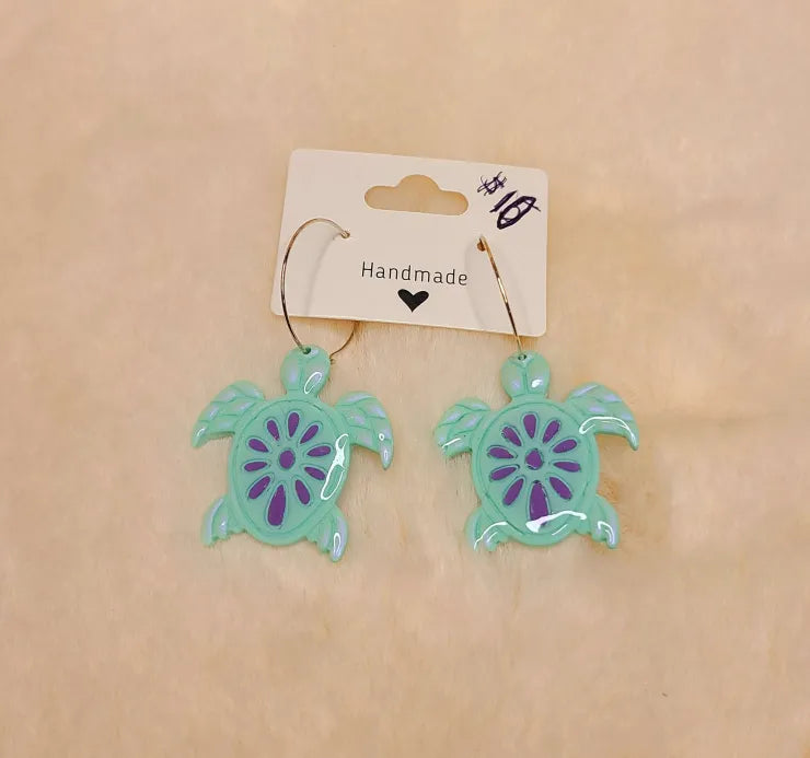 Handmade Sea Turtle Earrings