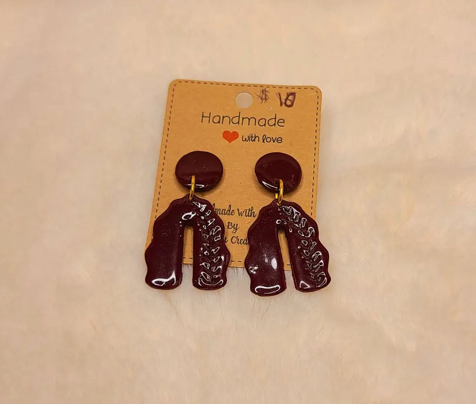 Handmade Burgundy Earrings