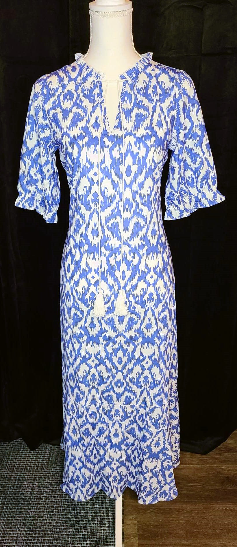 Blue and White Maxi Dress