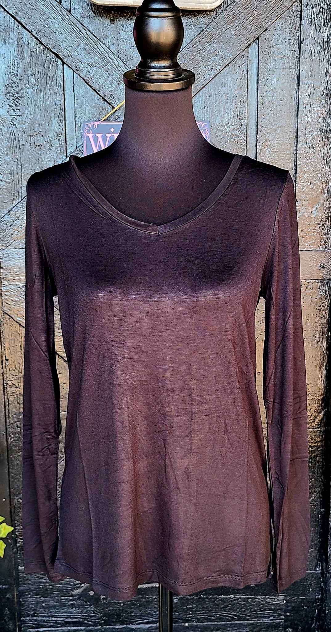 Black Silky, Soft V Neck Top