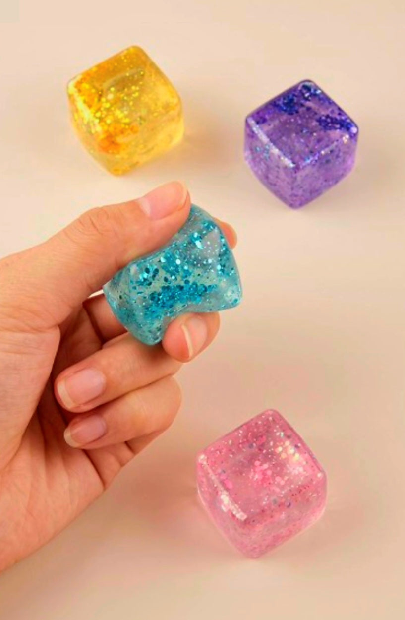 Glitter Cubes Squishy Toys
