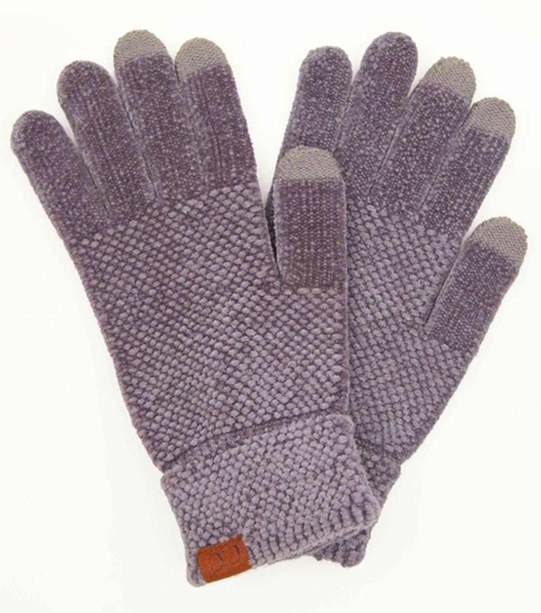 C.C. Grey Chenille Smart Touch Gloves