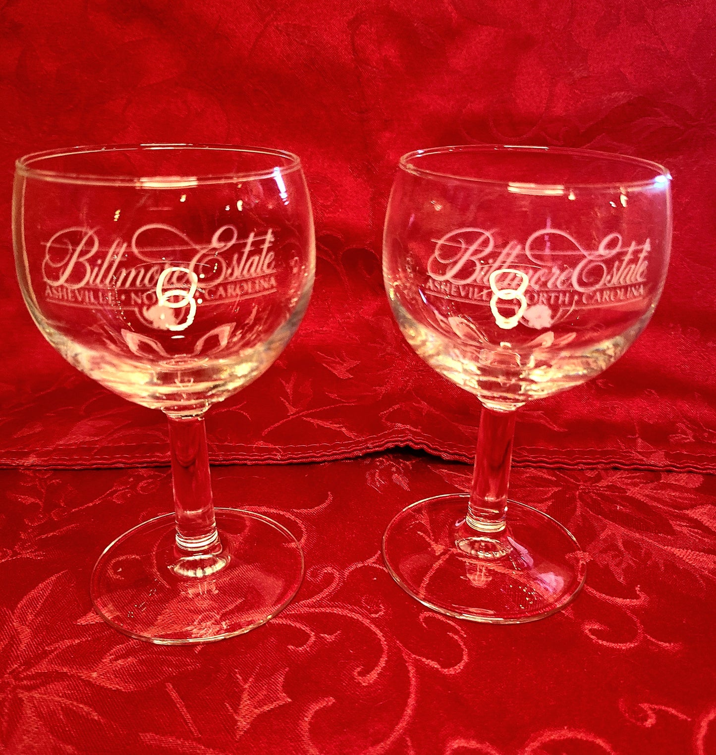 Biltmore Estate Souvenir Wine Glasses Set of 2