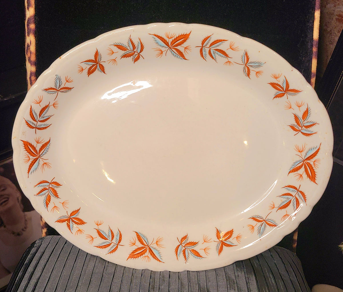 Vintage Caribe China Ceramic Oval Fall Serving Platter