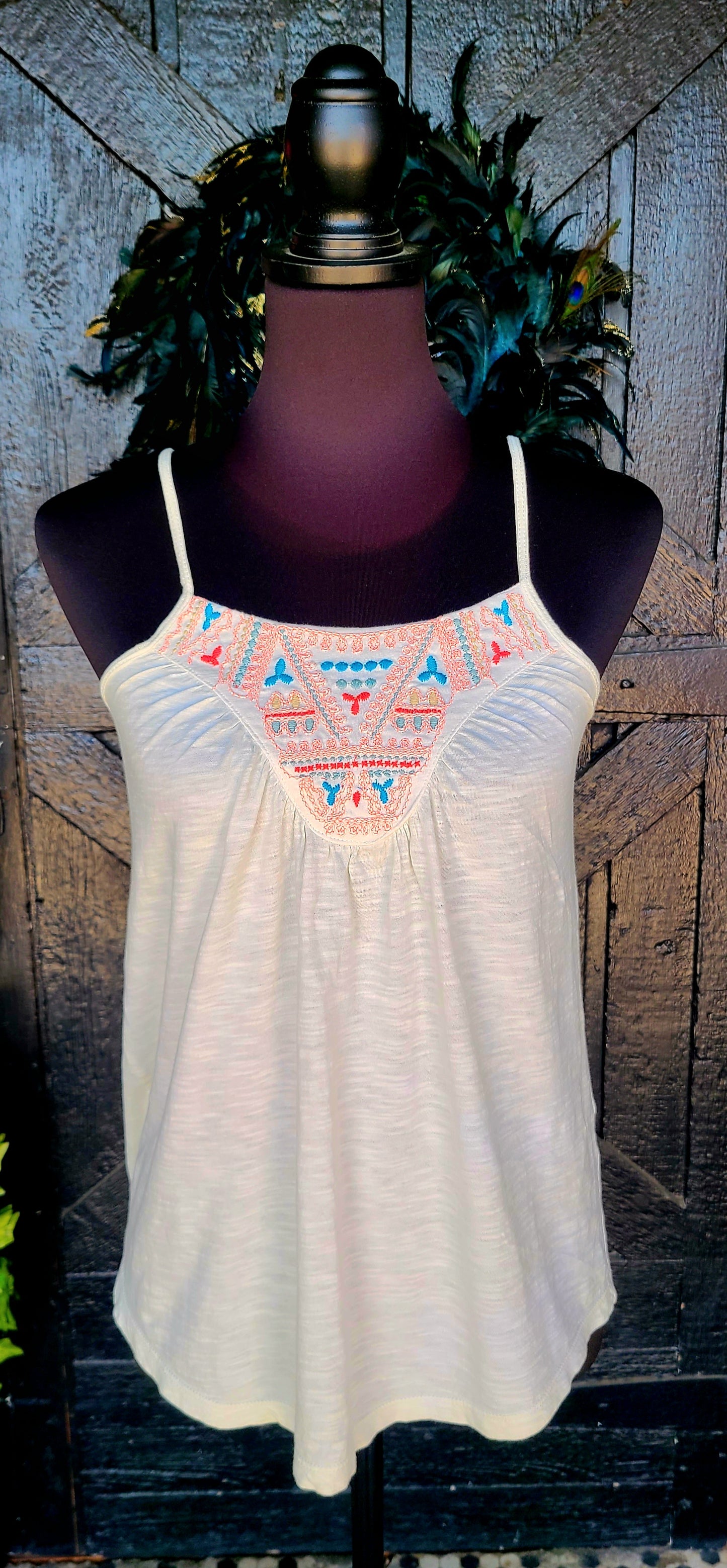 Red Camel Ivory Crochet Tank Top