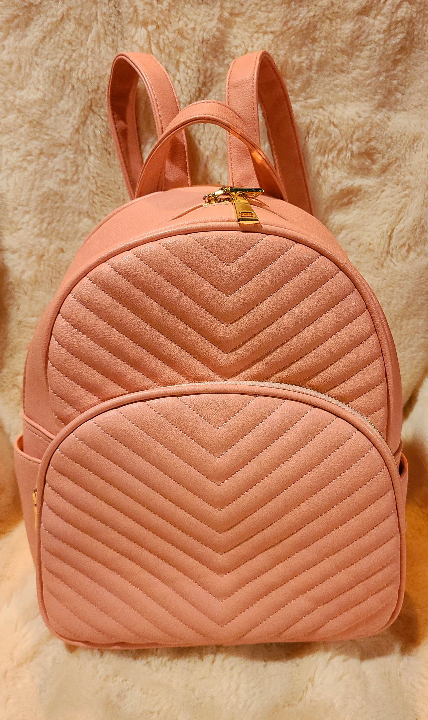 Beautiful Pink Quilted Backpack