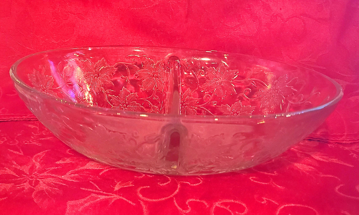 Vintage Princess House "Fantasia" Divided Oval Vegetable Bowl