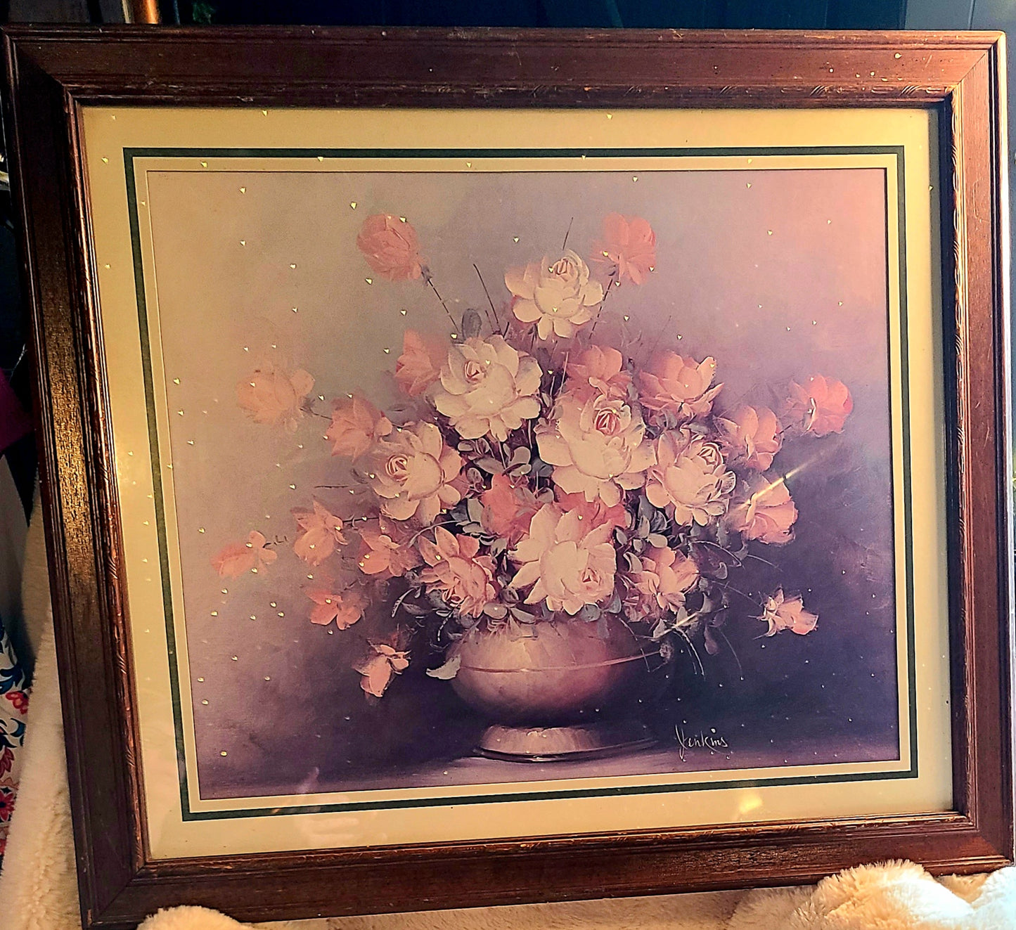 Framed Oil Painting Canvas Print Floral Flower Vase by Gary Jenkins