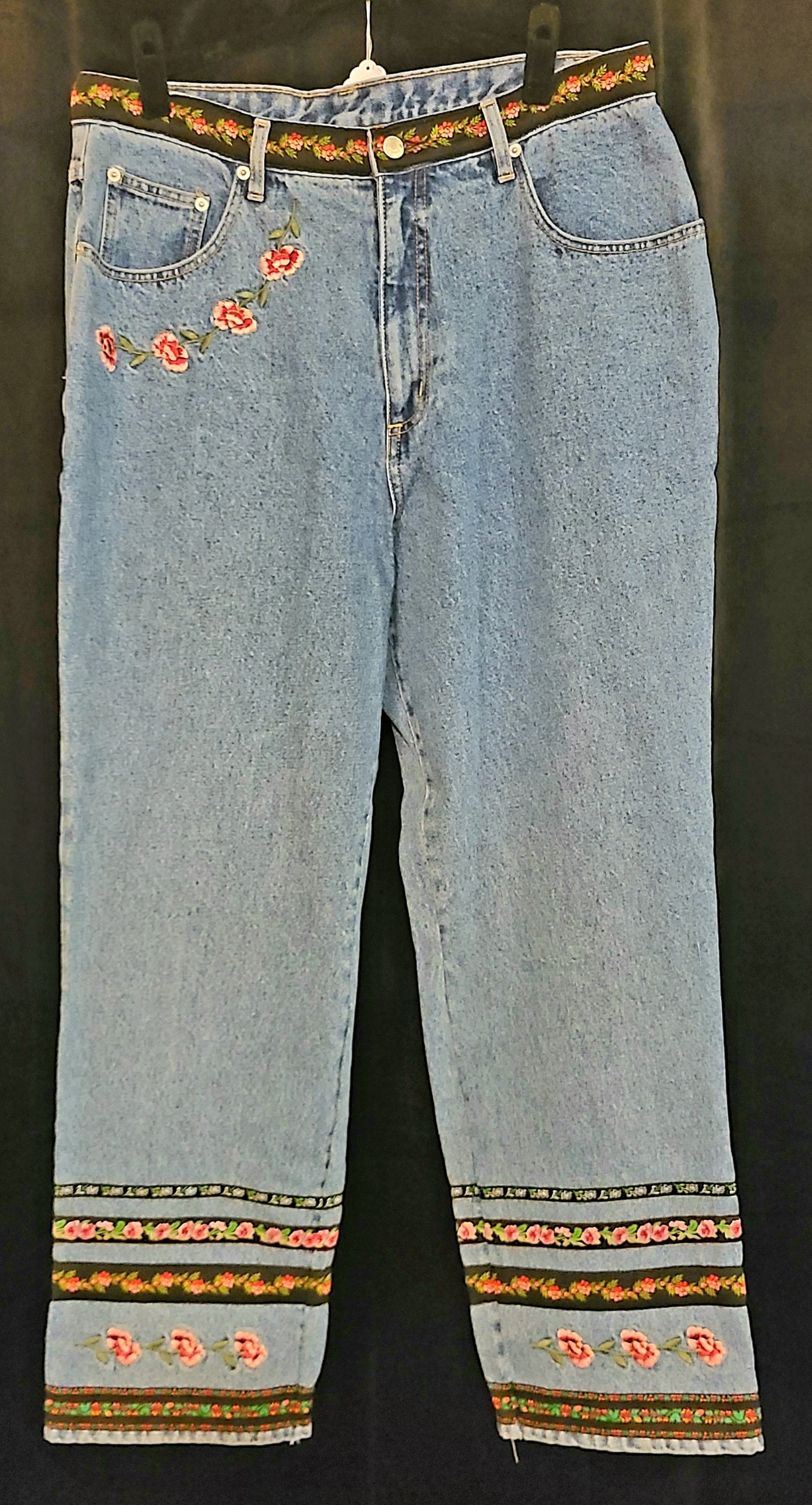 Ariana Sport Floral Wide Leg Jeans Size 18