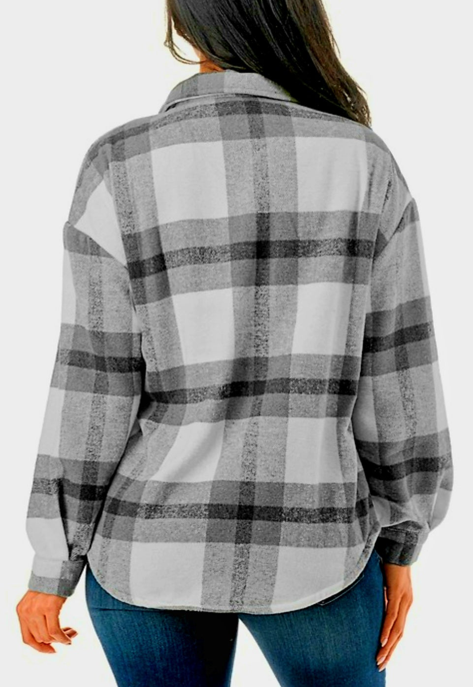 Black and White Fur Lined Shacket