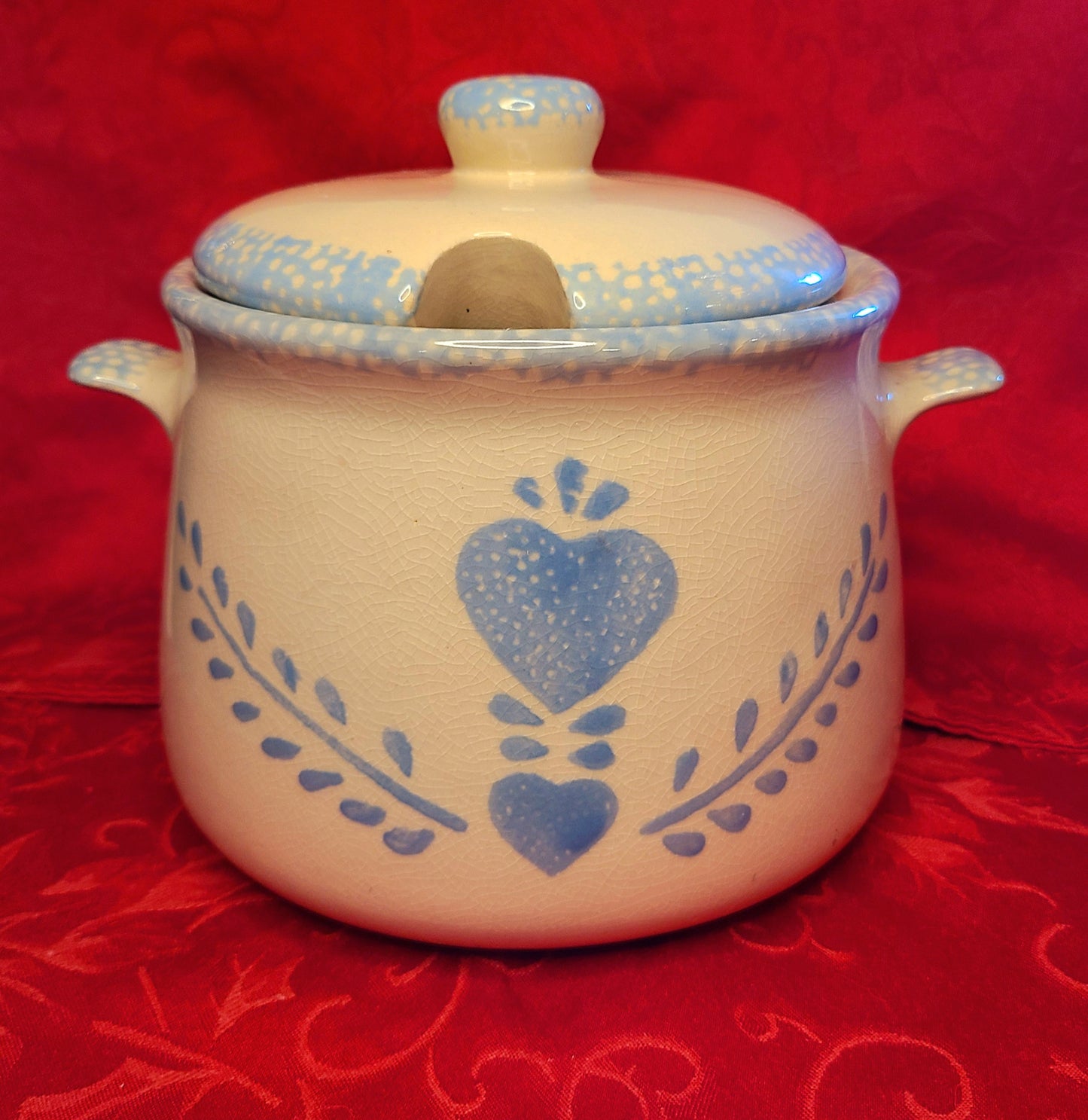 Vintage Hermitage Pottery "Country Heart" Ceramic Lidded Soup Tureen