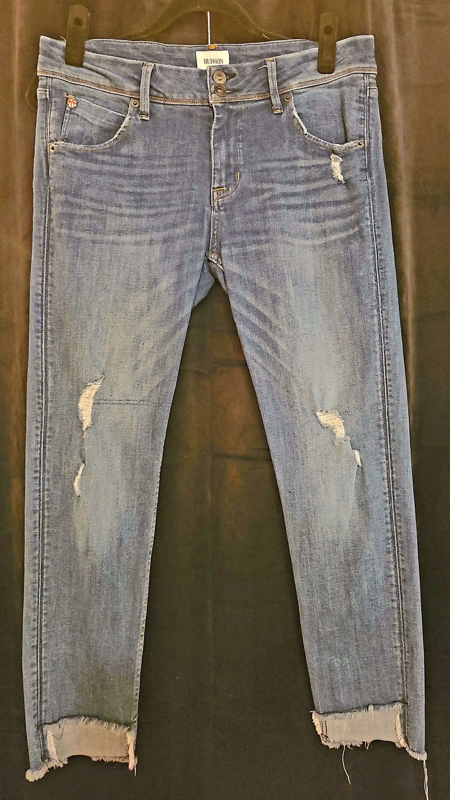 Hudson Medium Wash Distressed Jeans Size 10