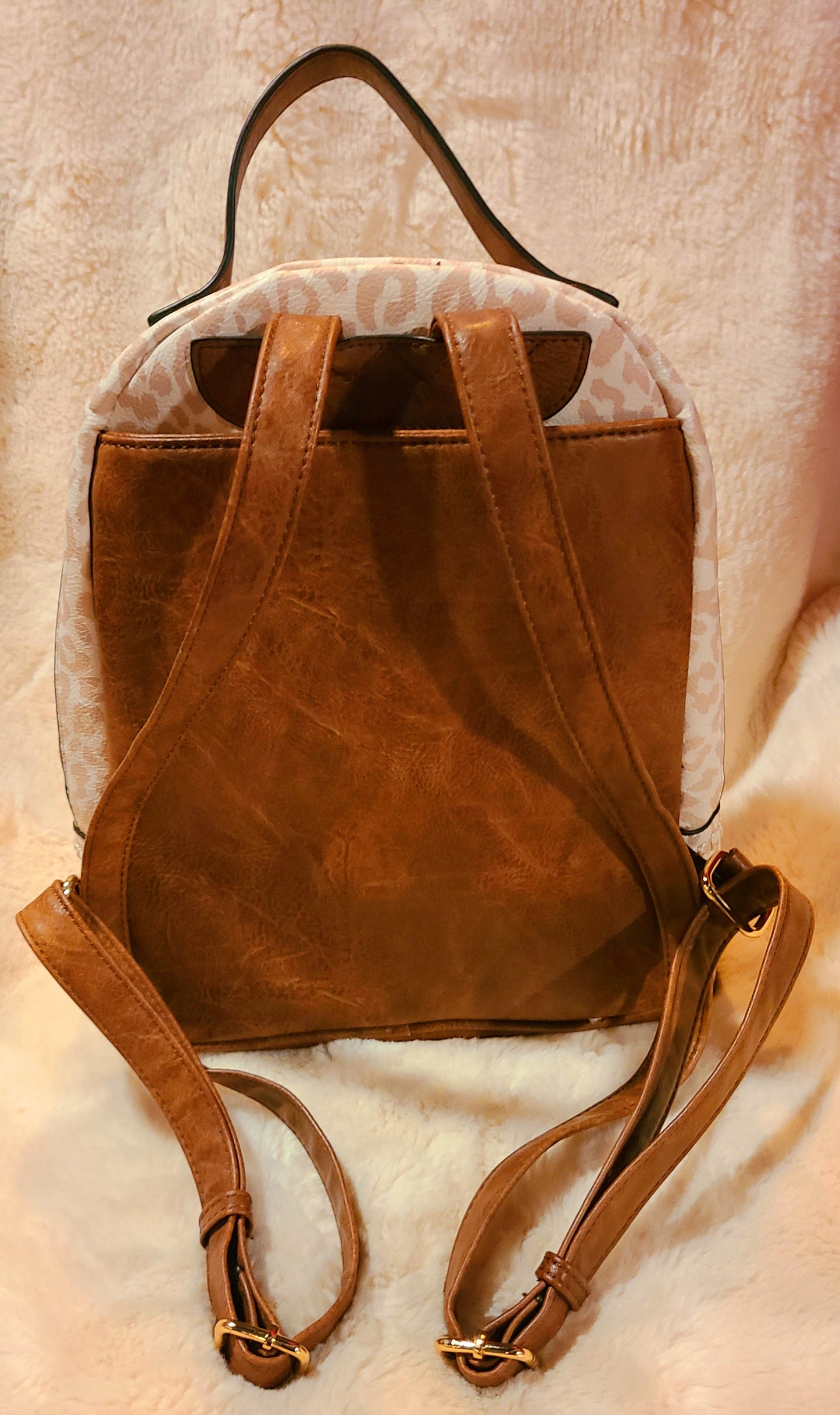 Taupe Leopard Backpack