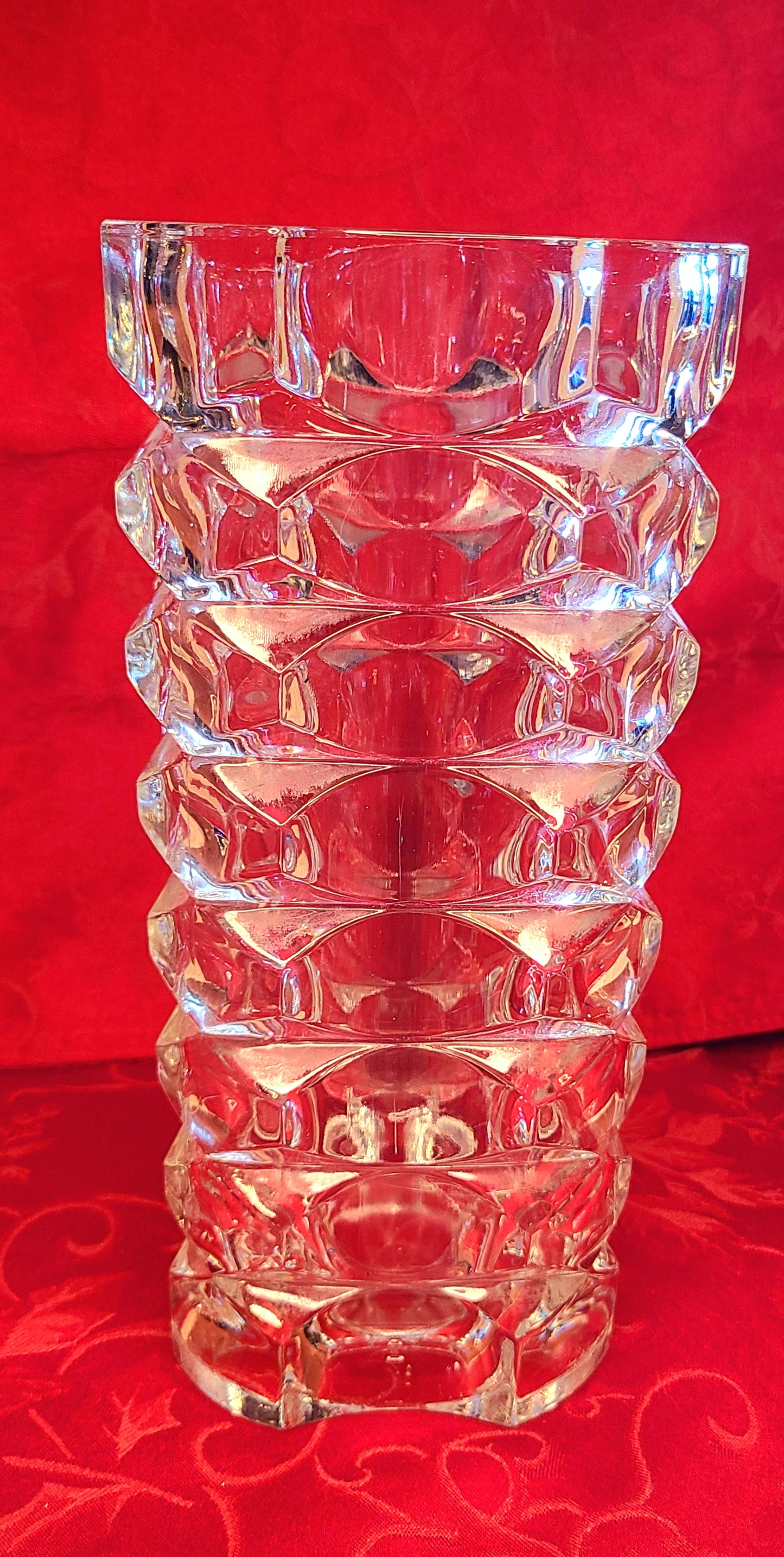 Vintage MCM Luminarc Windsor Clear Glass Vase-Made in France