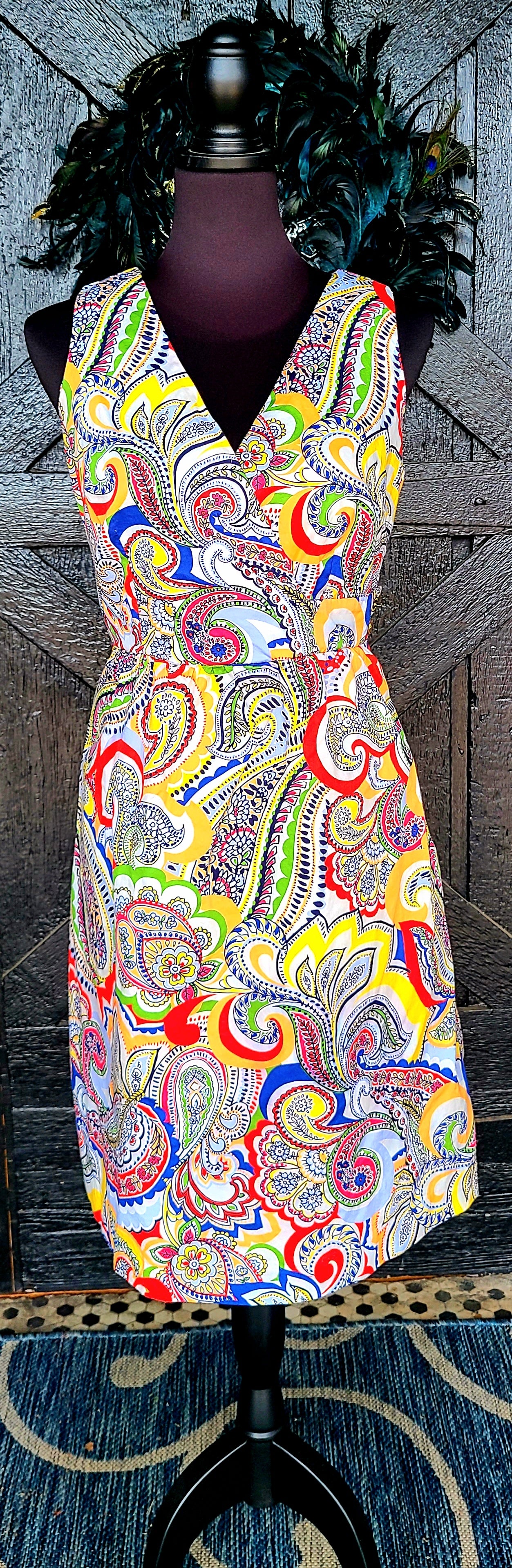 Tommy Hilfiger Multicolor Paisley Sleeveless Dress Size 4