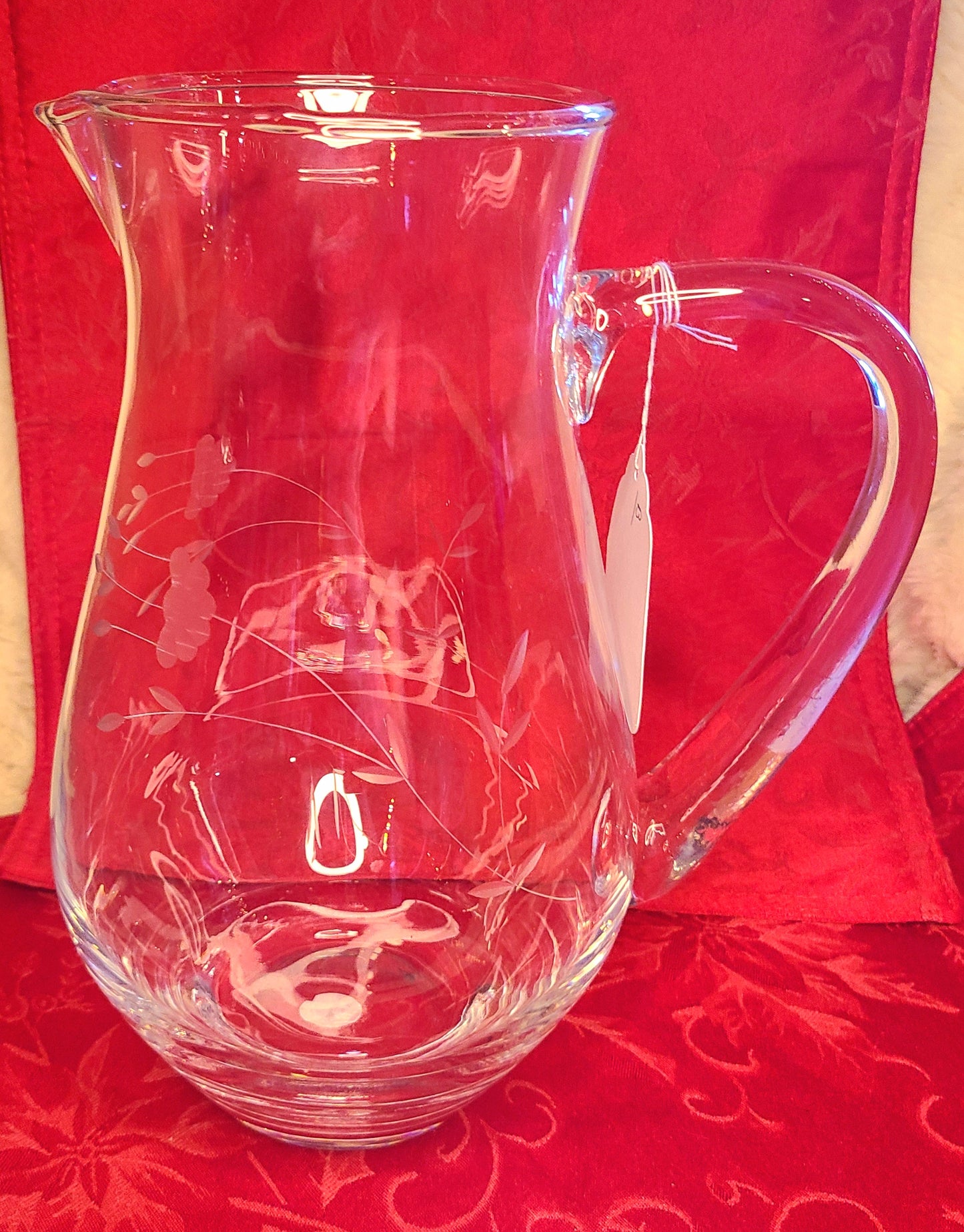 Vintage Princess House Etched Glass Pitcher