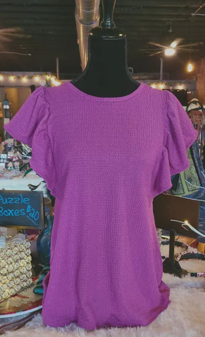 Light Plum Butterfly Sleeve Top