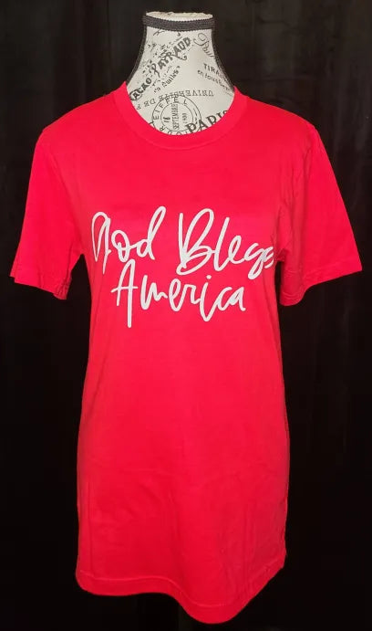 Bella Canvas Red God Bless America T-Shirt