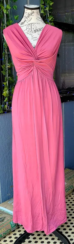 Grape Sleeveless Twist Front Maxi Dress