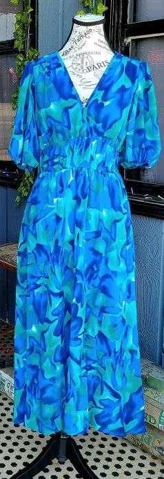 Blue Floral Maxi Dress