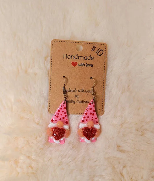 Red Gnome Valentine Earrings