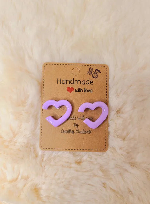 Purple Heart Earrings