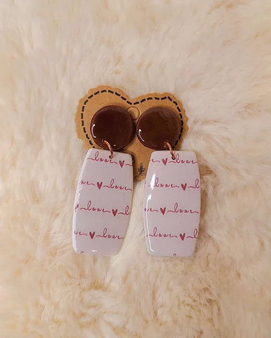 Burgundy Love Earrings