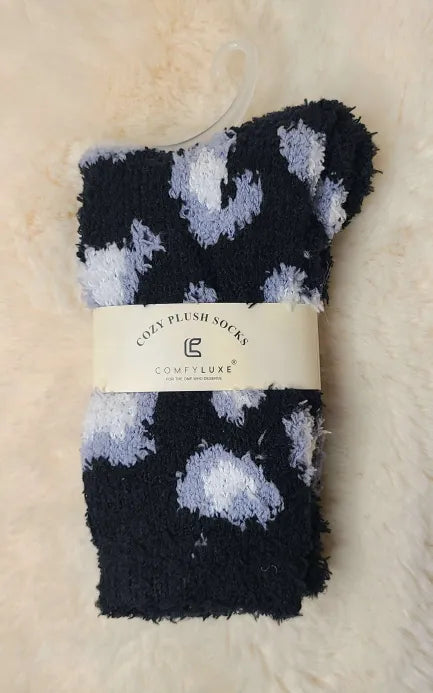 Black Leopard Cozy Socks