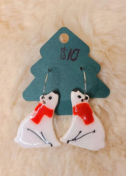 Handmade Polar Bear Earrings
