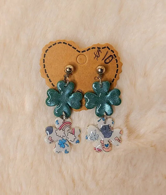 Handmade Silver Clover Earrings