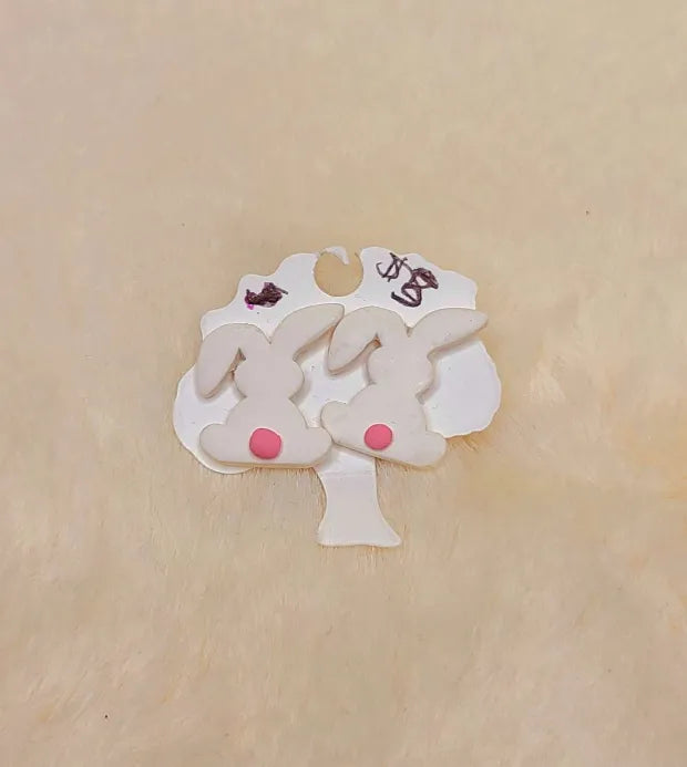 Handmade Easter Bunny Stud Earrings
