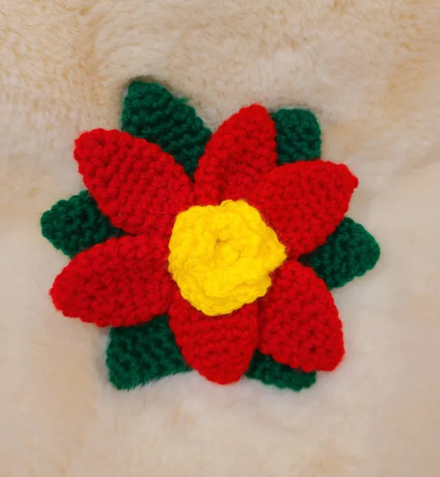 Handmade Crochet Poinsettia Flower