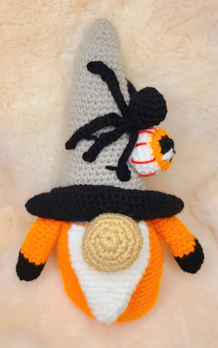 Handmade Crochet Halloween Spider Gnome