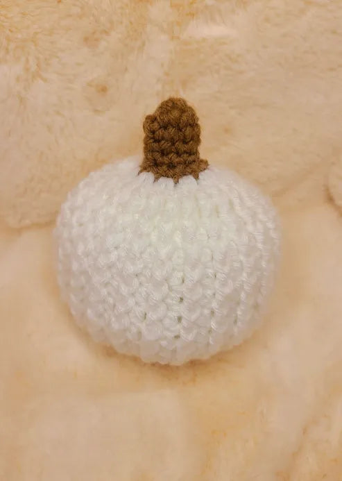 Handmade Crochet White Pumpkin