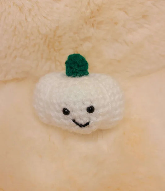 Handmade Crochet Small White Pumpkin
