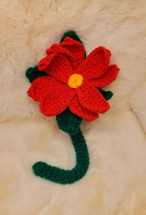 Handmade Crochet Bendable Poinsettia Flower