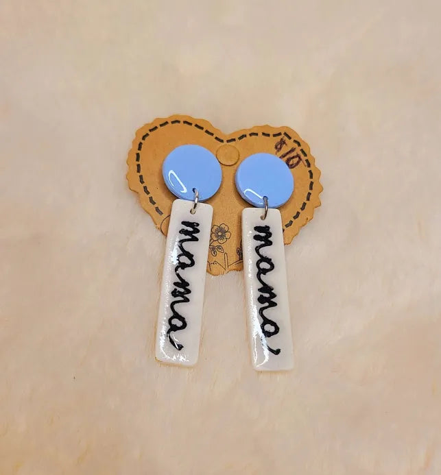 Handmade Blue Mama Earrings