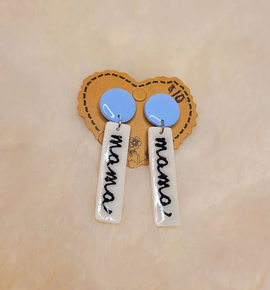 Handmade Blue Mama Earrings
