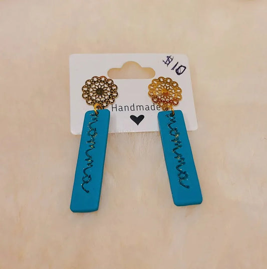 Handmade Blue Momma Earrings