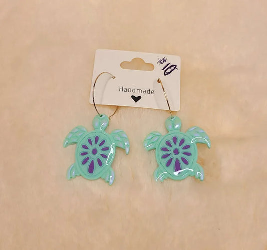 Handmade Sea Turtle Earrings