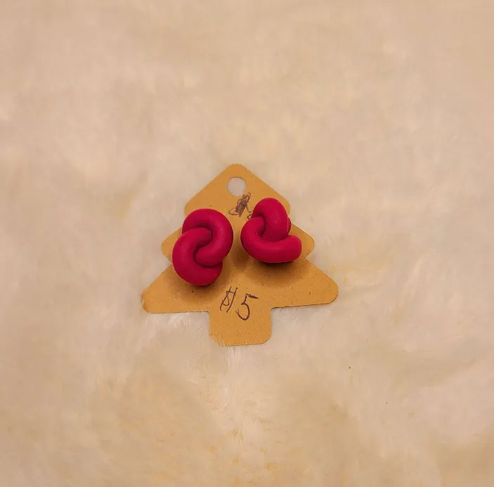 Handmade Pink Knot Earrings