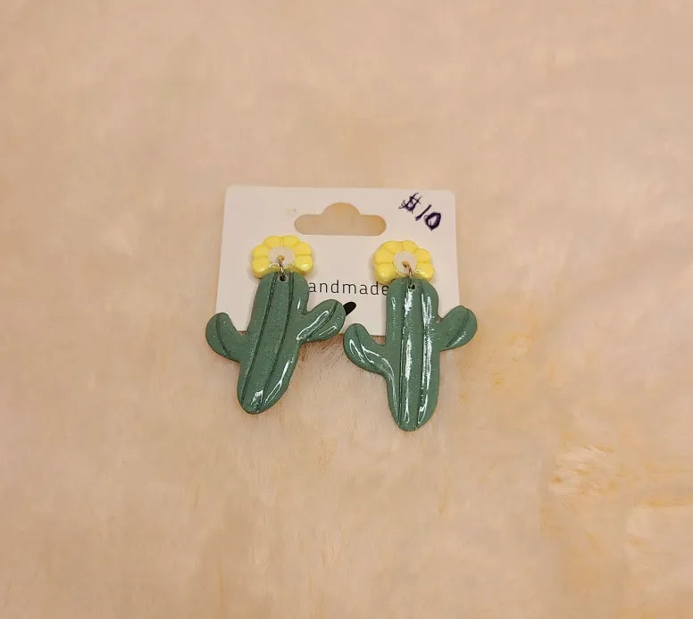 Handmade Cactus Earrings