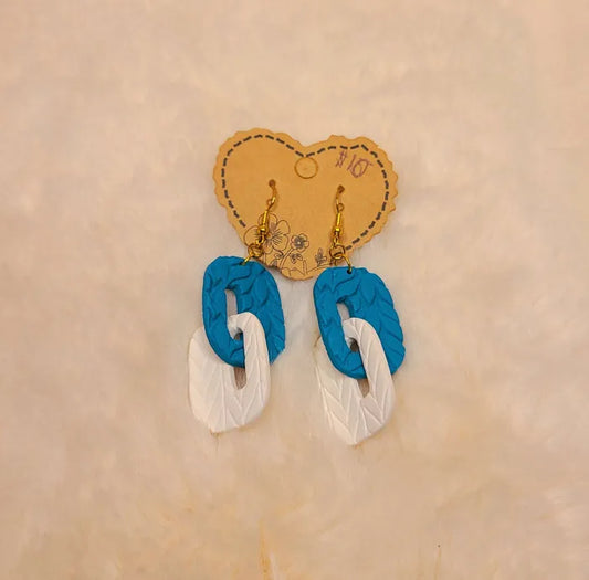 Handmade Blue and White Earrings