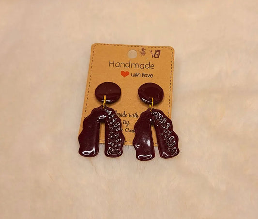 Handmade Burgundy Earrings