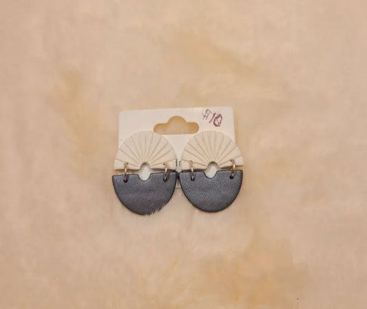 Handmade Grey and White Earrings
