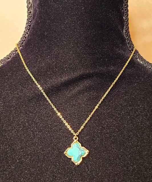 Turquoise Stone Gold Necklace